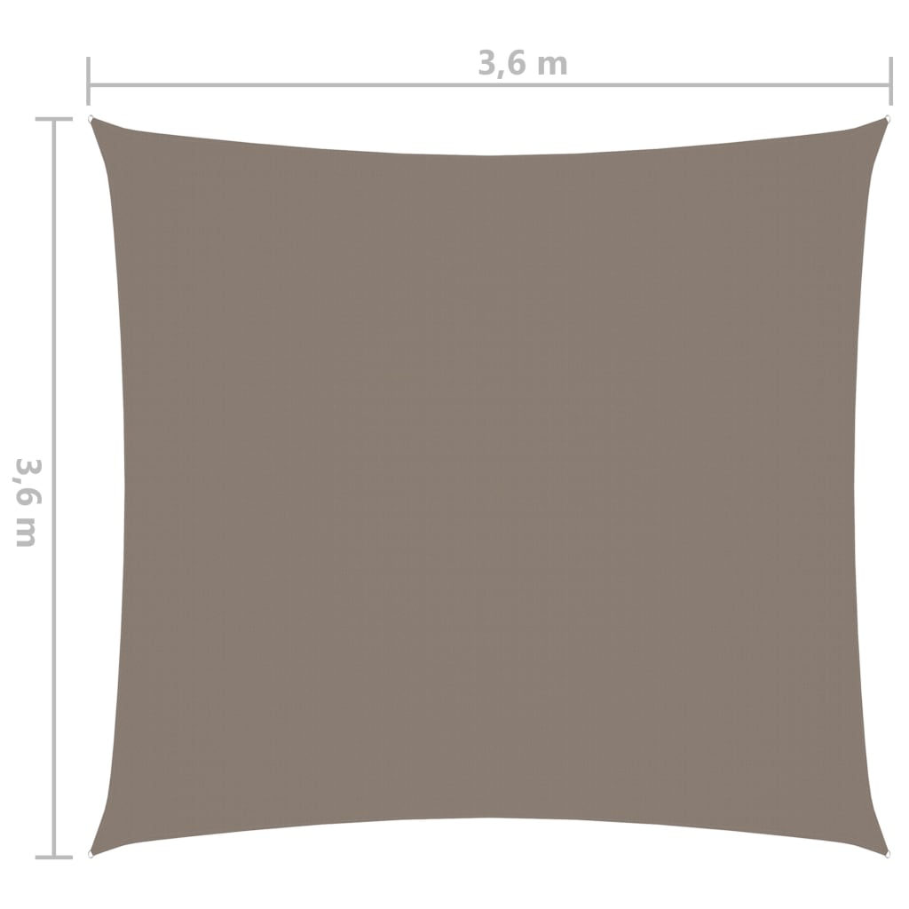 vidaXL Kwadratowy żagiel ogrodowy, tkanina Oxford, 3,6x3,6 m, taupe