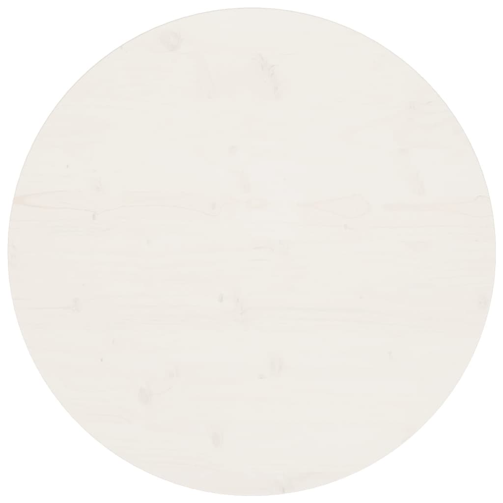 vidaXL Blat stołu, biały, Ø70x2,5 cm, lite drewno sosnowe