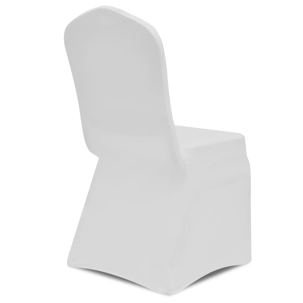 vidaXL Białe elastyczne pokrowce na krzesła, 6 szt.