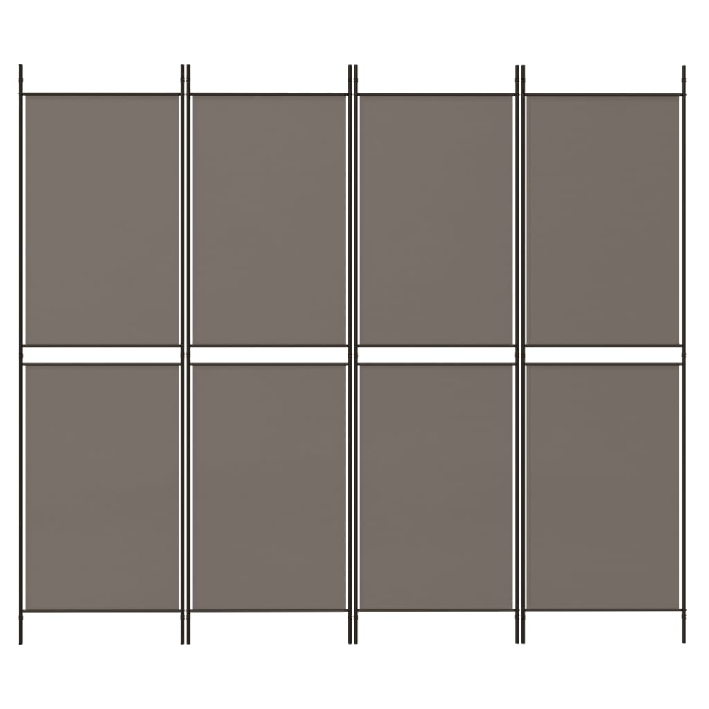 vidaXL Parawan 4-panelowy, antracytowy, 200 x 180 cm, tkanina