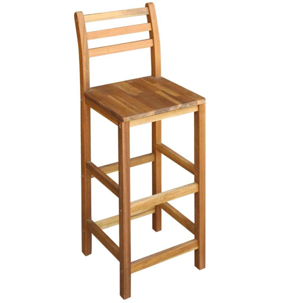 vidaXL Stolik barowy i krzesła, 5 elementów drewno akacjowe