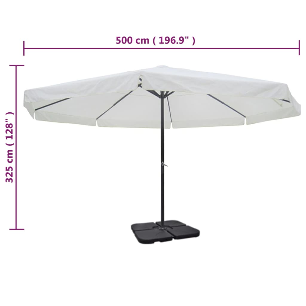 vidaXL Biały parasol ogrodowy z przenośną aluminiową podstawą