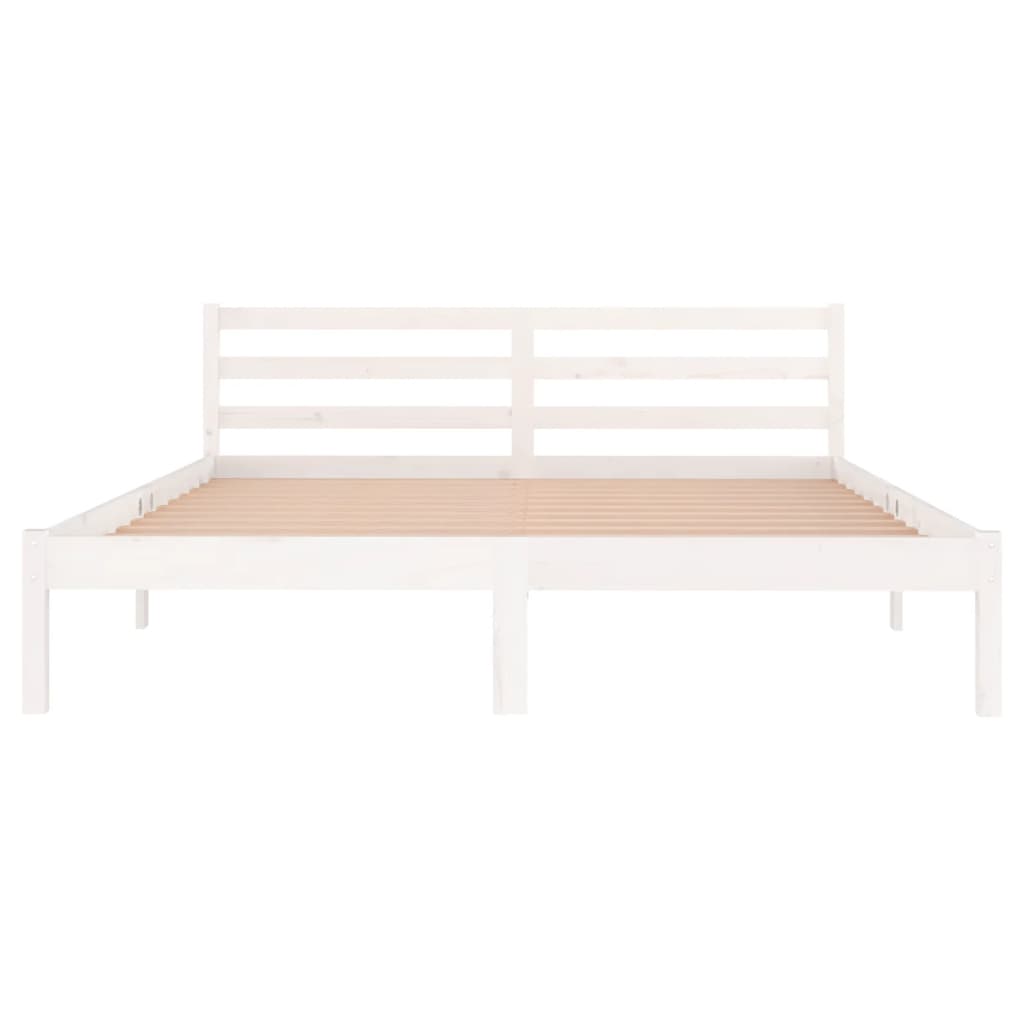 vidaXL Rama łóżka, lite drewno sosnowe, 160x200 cm, białe