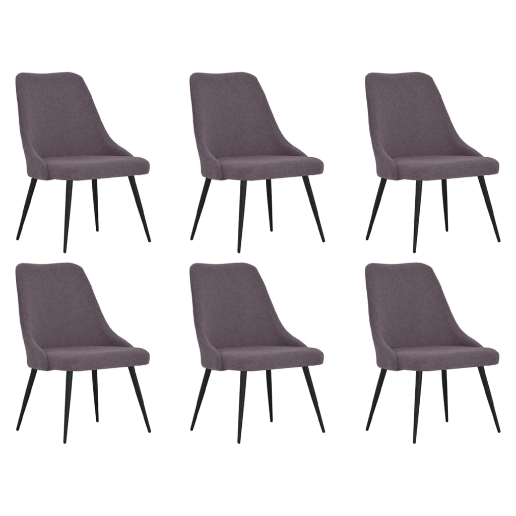 vidaXL Krzesła stołowe, 6 szt., taupe, tapicerowane tkaniną