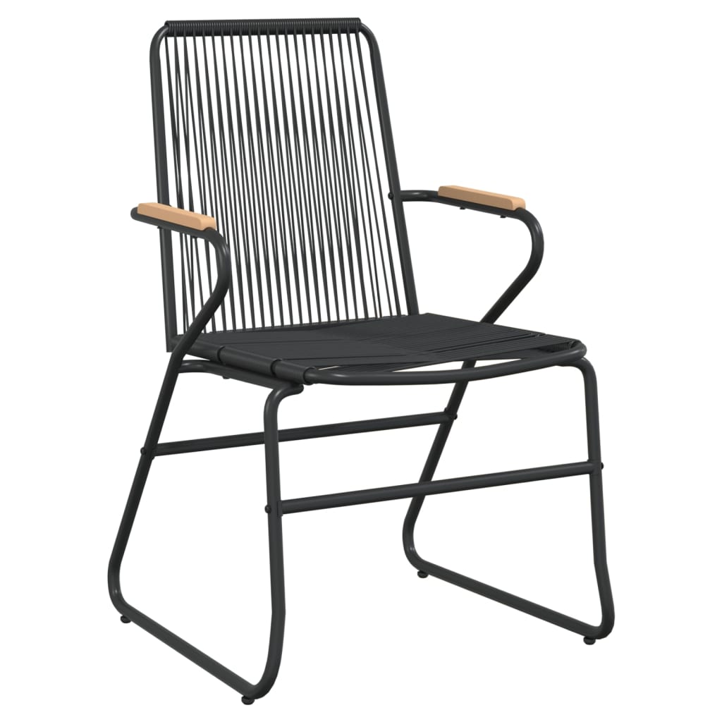 vidaXL Krzesła ogrodowe, 2 szt., czarne, 58x59x85,5 cm, rattan PVC