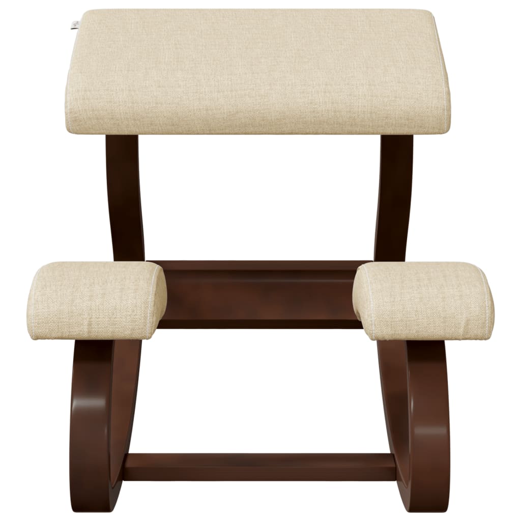vidaXL Krzesło klęcznik, kremowe, 48x71x51 cm, sklejka brzozowa