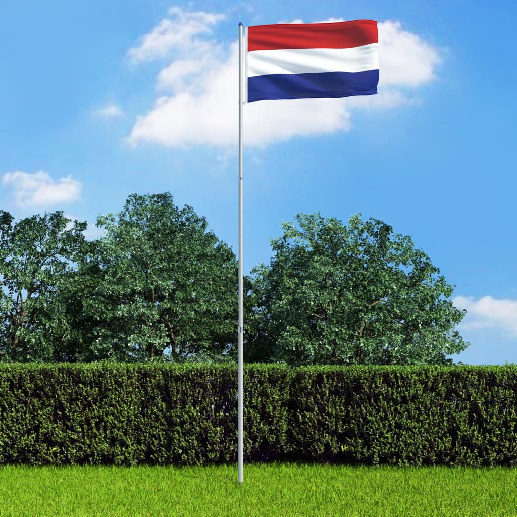 vidaXL Flaga Holandii z aluminiowym masztem, 6 m