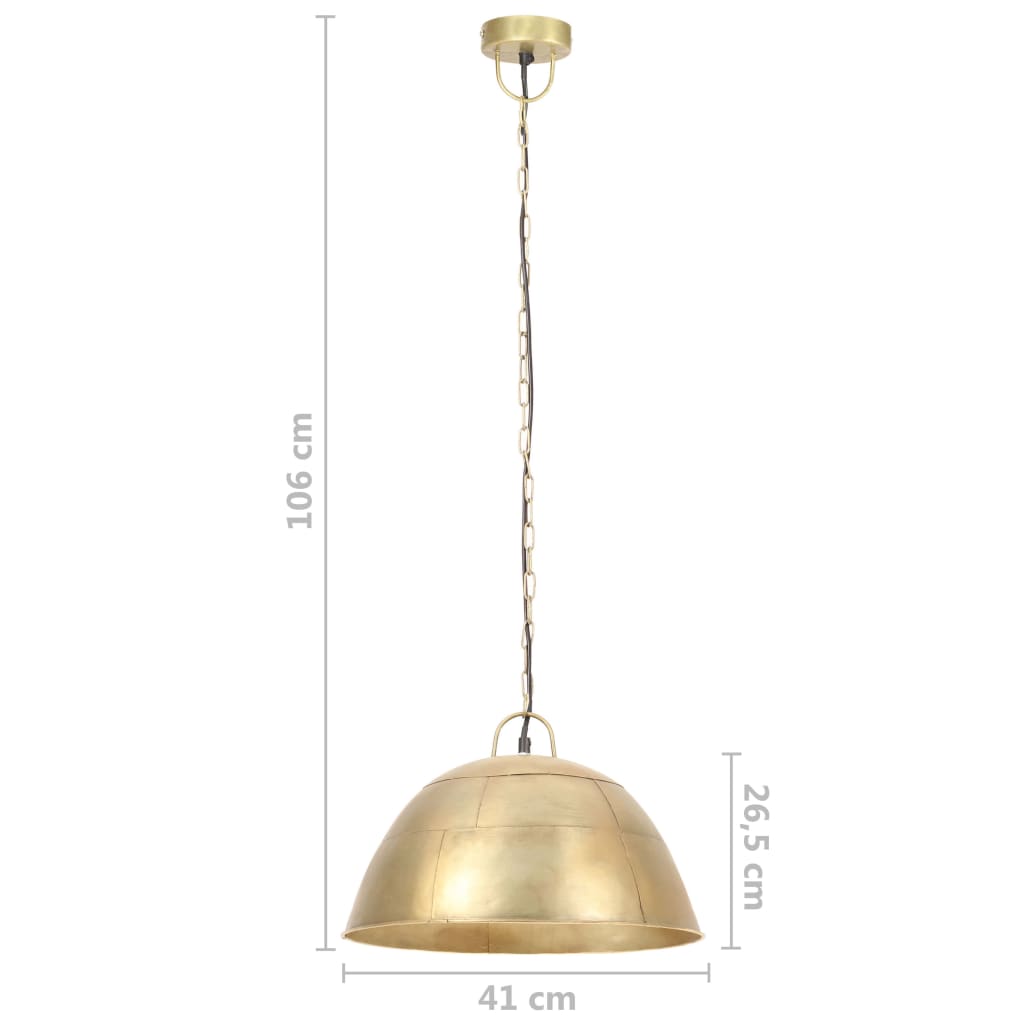 vidaXL Industrialna lampa wisząca, 25 W, mosiężna, okrągła, 41 cm, E27