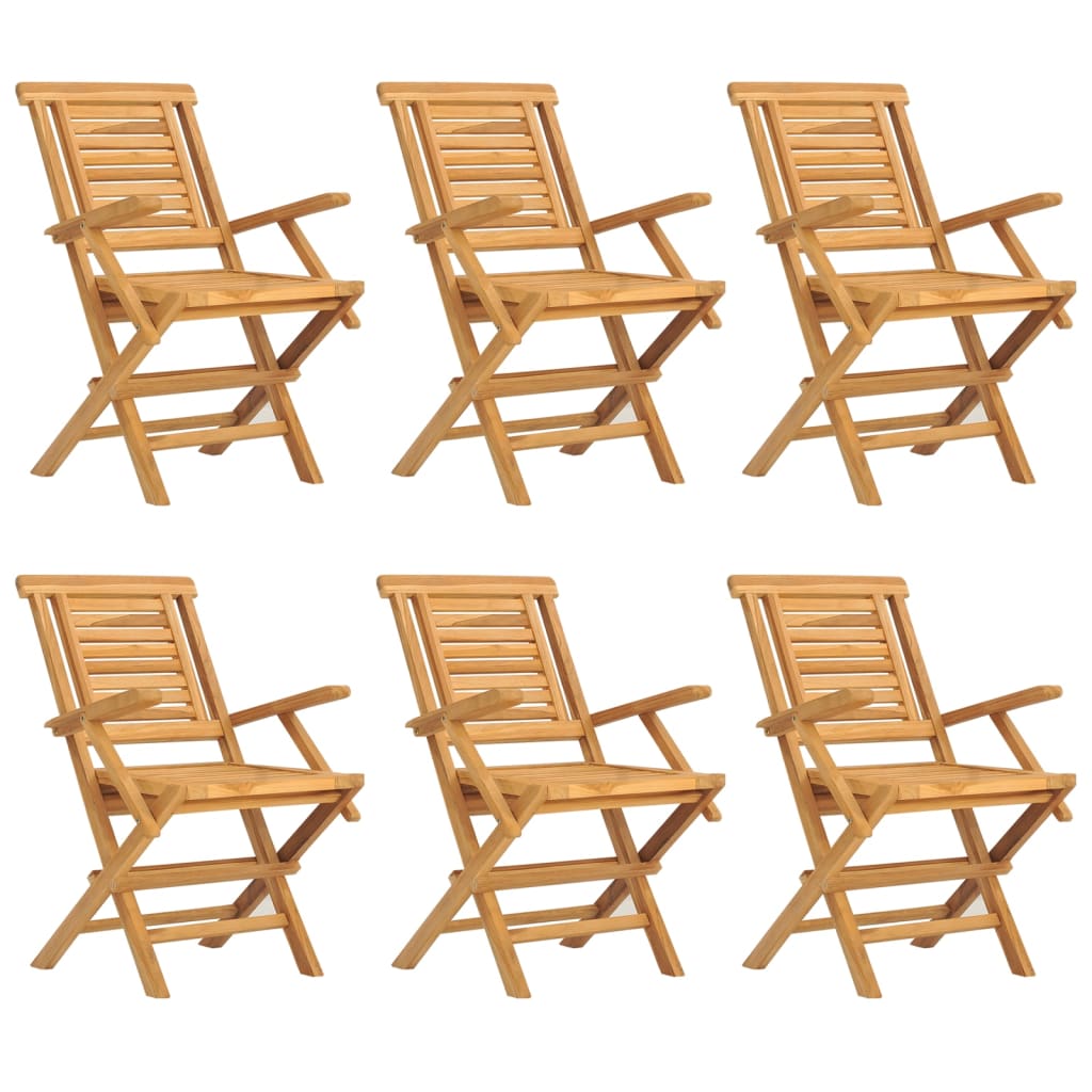 vidaXL Składane krzesła ogrodowe, 6 szt., 56x63x90 cm, drewno tekowe