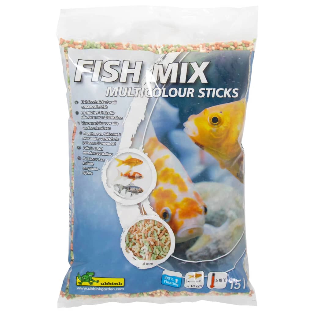 Ubbink Karma dla ryb Fish Mix Multicolour Sticks, 4 mm, 15 L