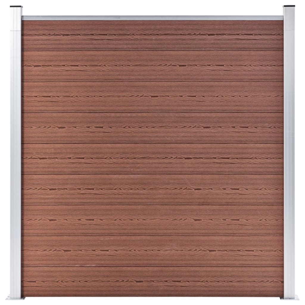 vidaXL Ogrodzenie WPC, 5 paneli kwadratowych, 1 skośny 965x186cm, brąz