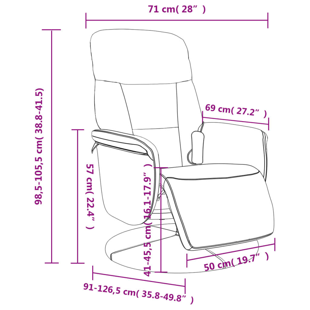vidaXL Rozkładany fotel masujący z podnóżkiem, jasnoszary, aksamit