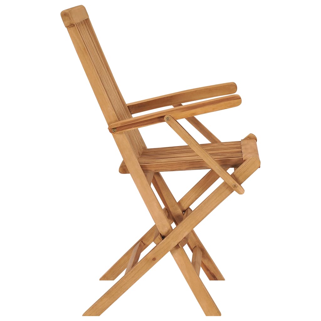vidaXL Krzesła ogrodowe z beżowymi poduszkami, 4 szt., drewno tekowe
