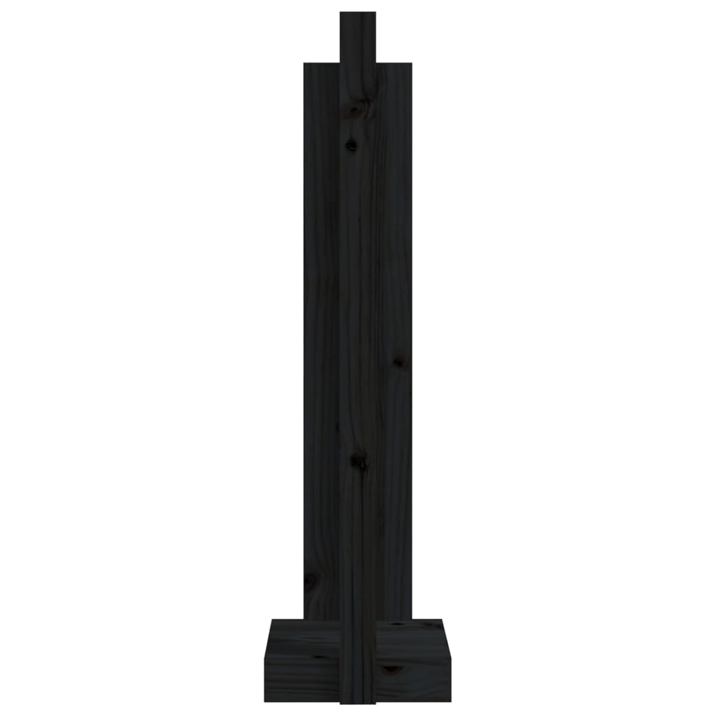 vidaXL Stojak na drewno, czarno,33,5x30x110 cm, drewno sosnowe