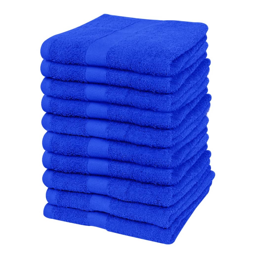 vidaXL Ręczniki, 10 szt., bawełna, 500 g/m², 30x50 cm, szafirowe