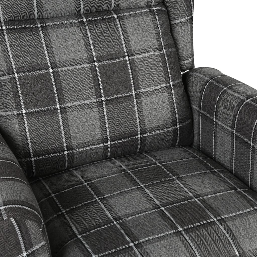 vidaXL Podnoszony fotel masujący, szary, obity tkaniną