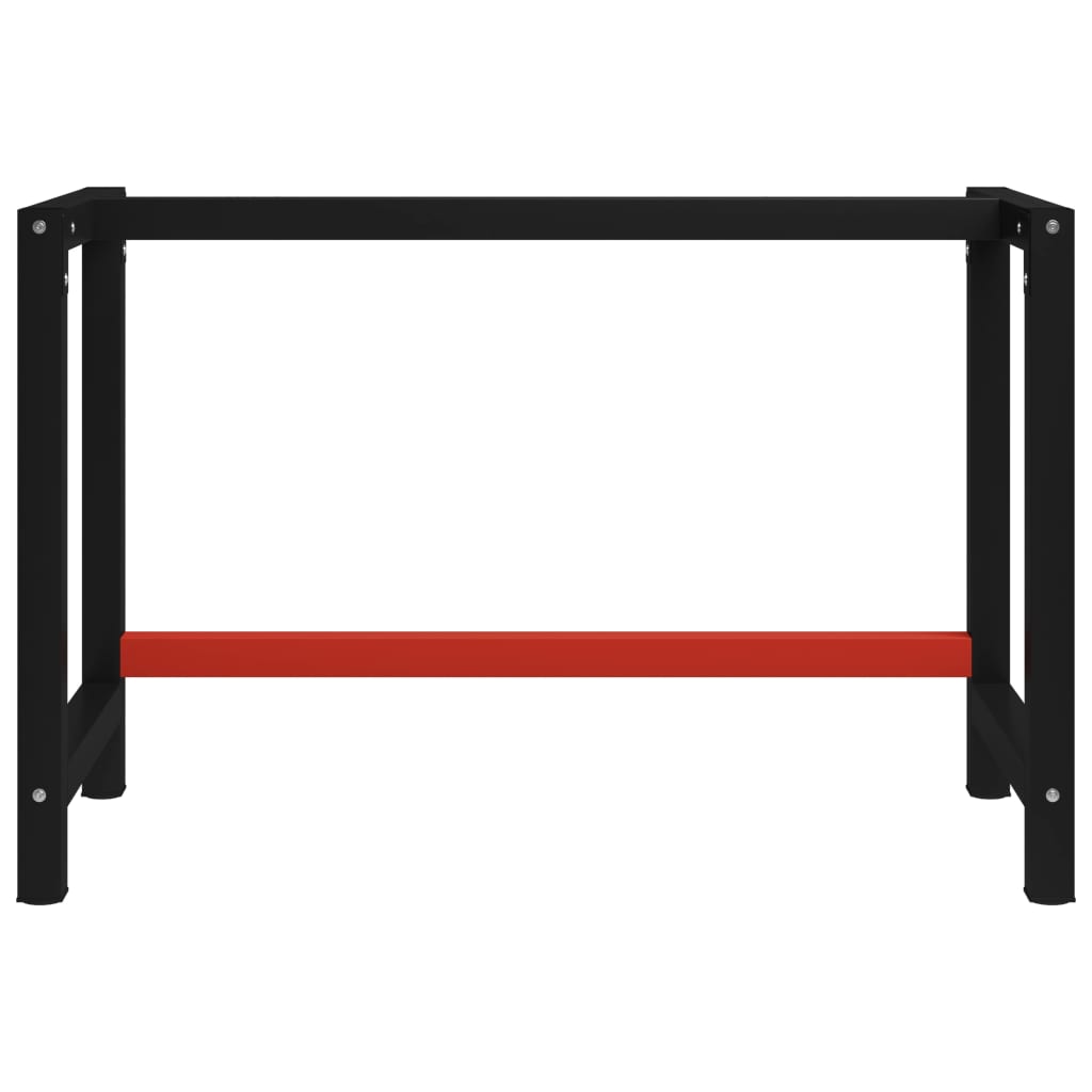 vidaXL Metalowa rama pod blat roboczy, 120x57x79 cm, czarno-czerwona