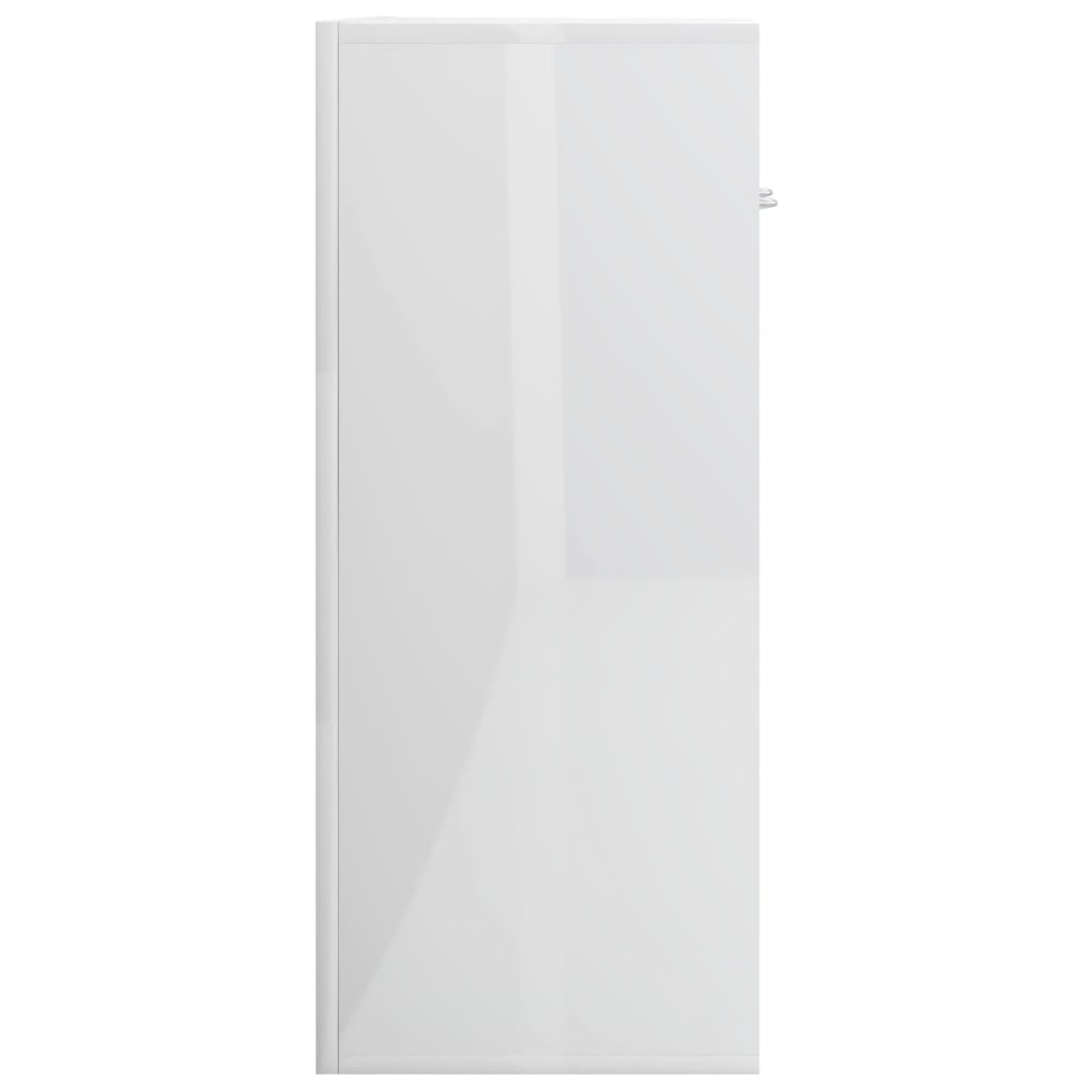 vidaXL Szafka na wysoki połysk, biała, 60 x 30 x 75 cm, płyta wiórowa