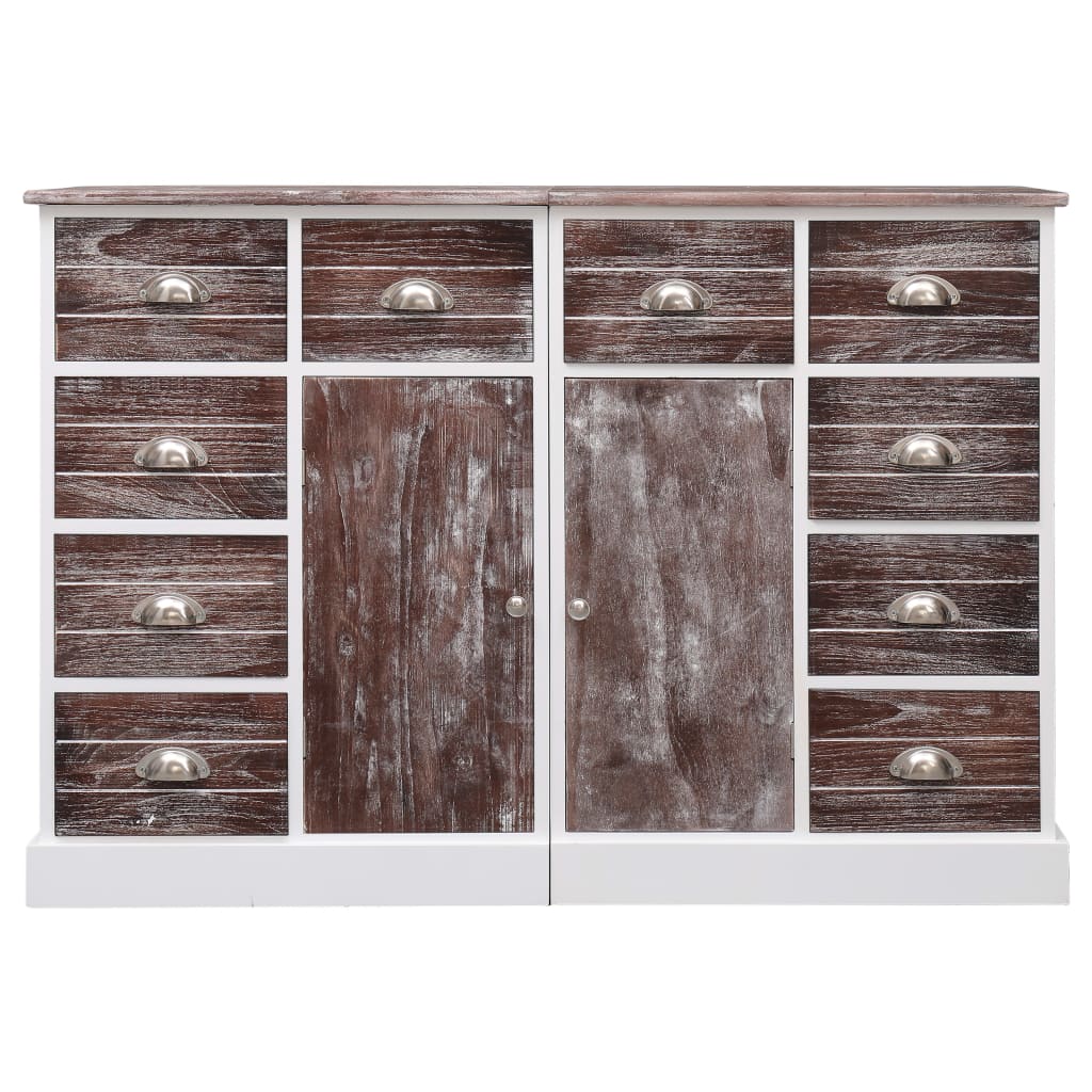 vidaXL Komoda z 10 szufladami, brązowa, 113 x 30 x 79 cm, drewniana