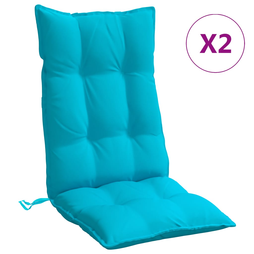vidaXL Poduszki na krzesła z wysokim oparciem, 2 szt., turkusowe