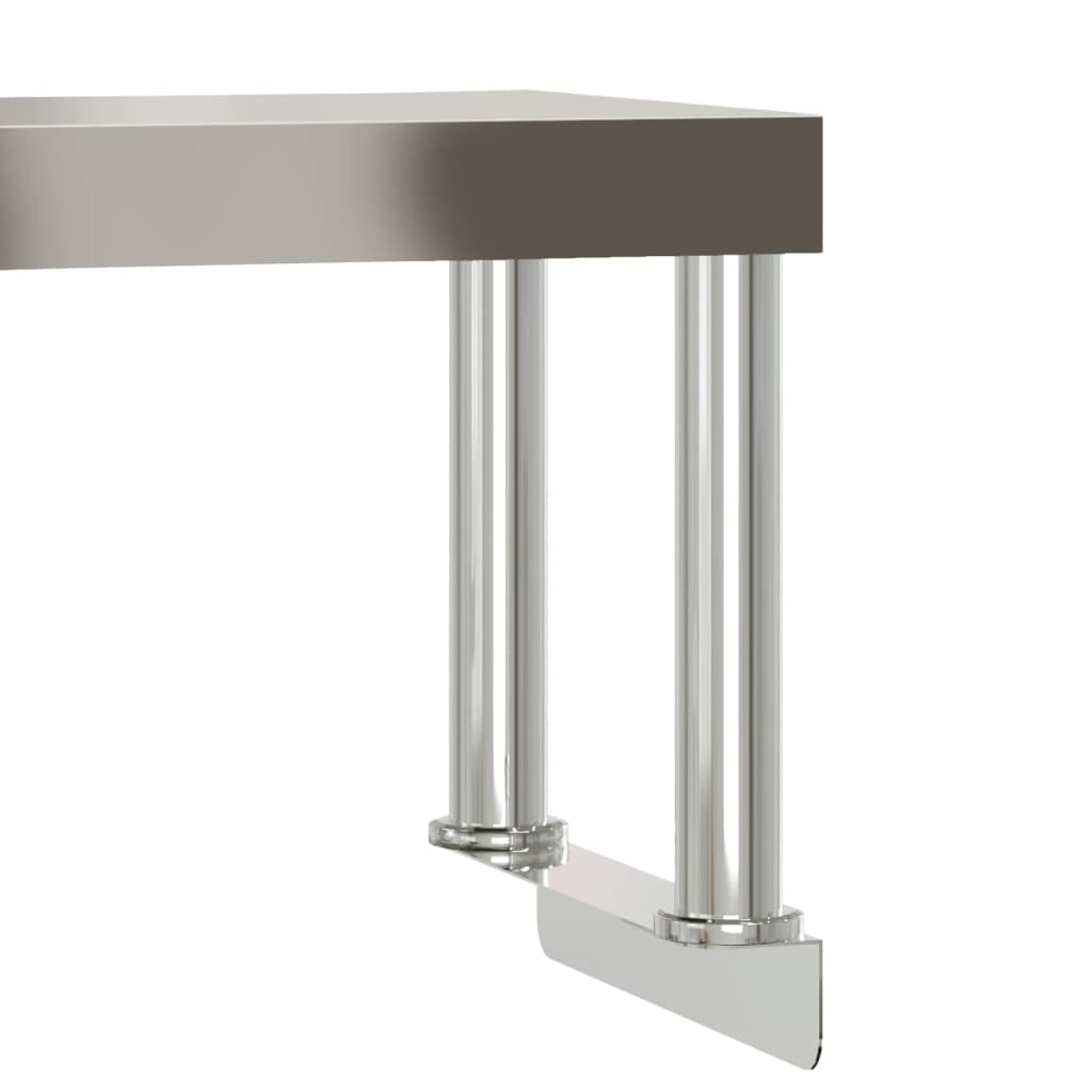 vidaXL Kuchenny stół roboczy z półką, 110x55x120 cm, stal nierdzewna