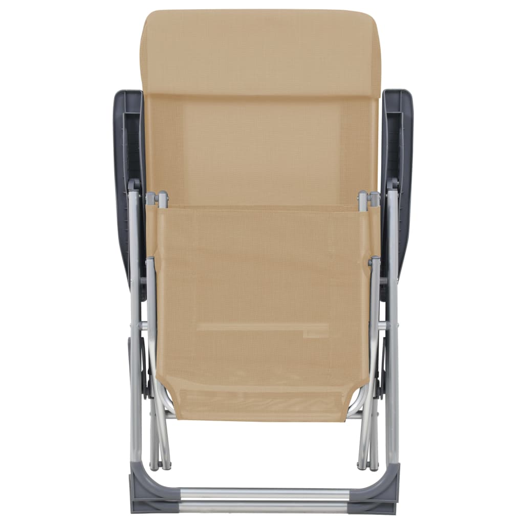 vidaXL Składane krzesła turystyczne z podnóżkami, 2 szt., kremowe
