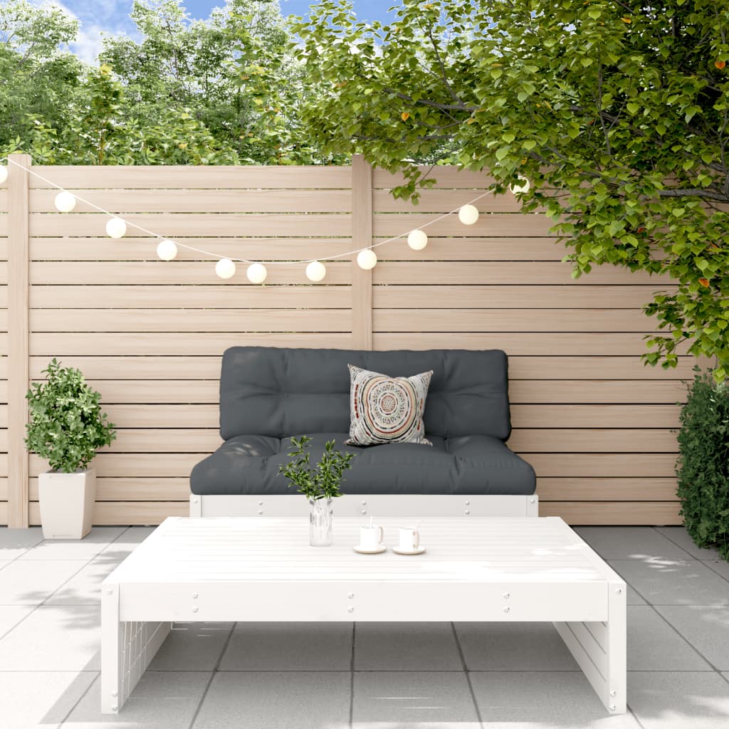vidaXL 2-cz. zestaw wypoczynkowy do ogrodu, poduszki, biały, drewno