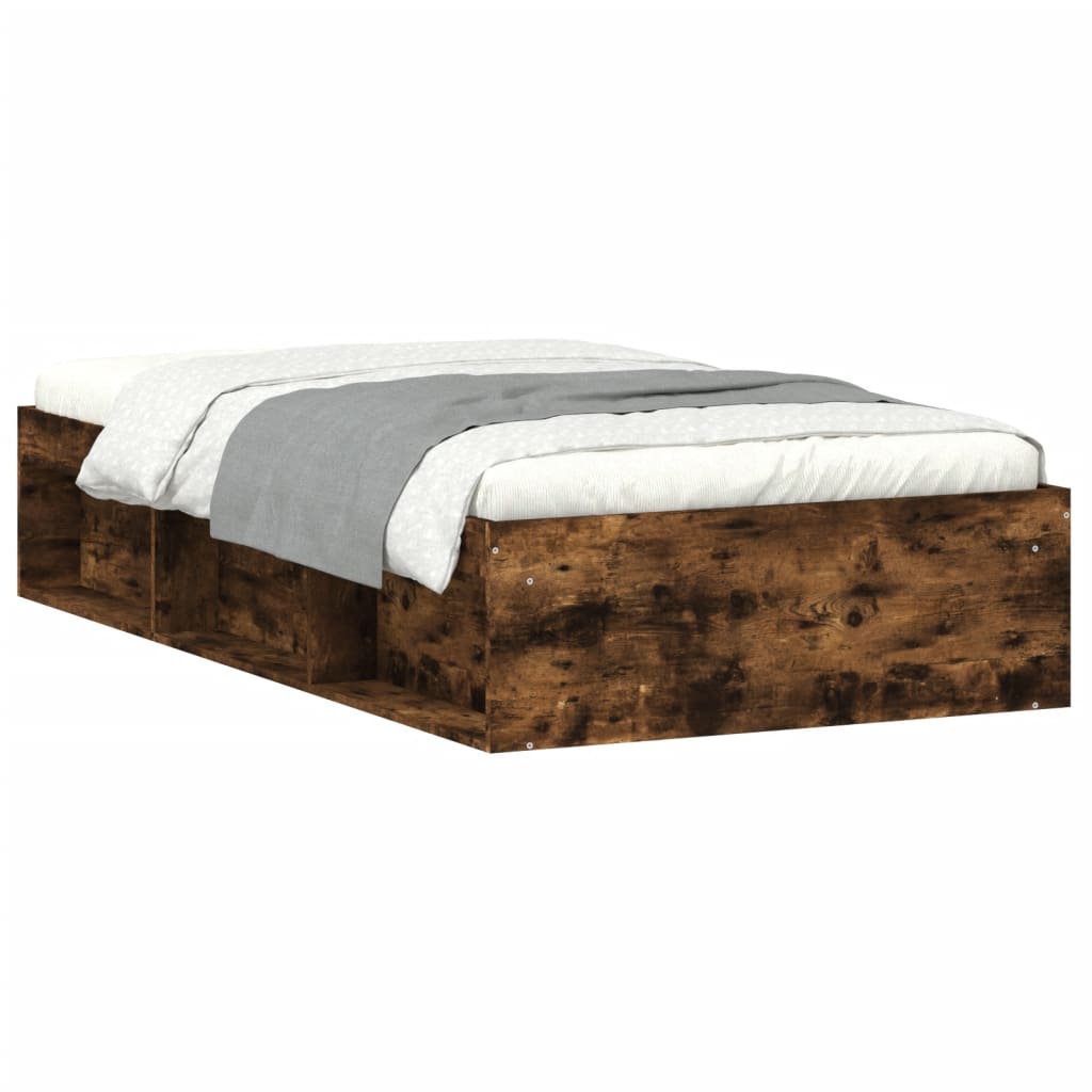 vidaXL Rama łóżka, przydymiony dąb, 100x200 cm