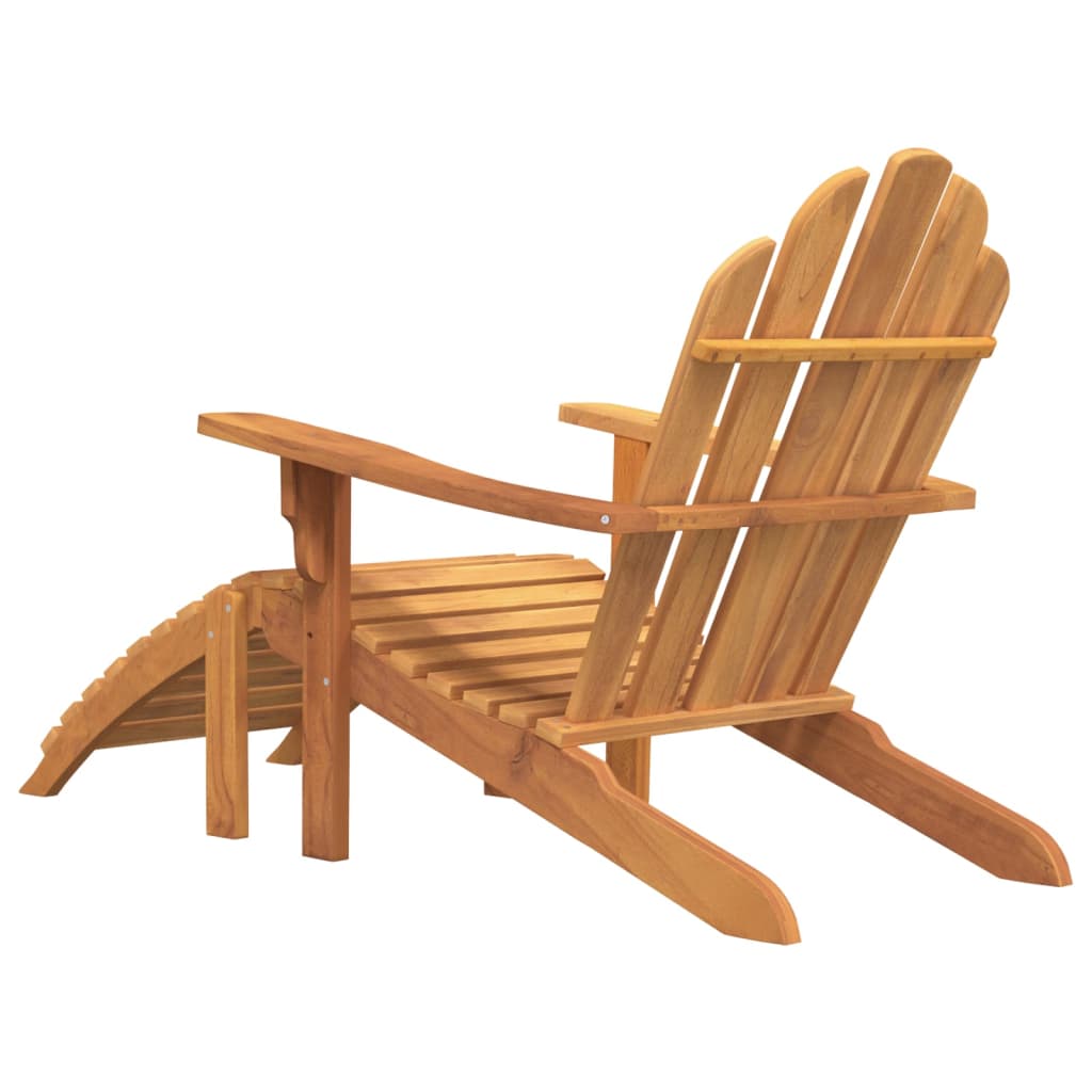 vidaXL Krzesło ogrodowe Adirondack z podnóżkiem, lite drewno tekowe