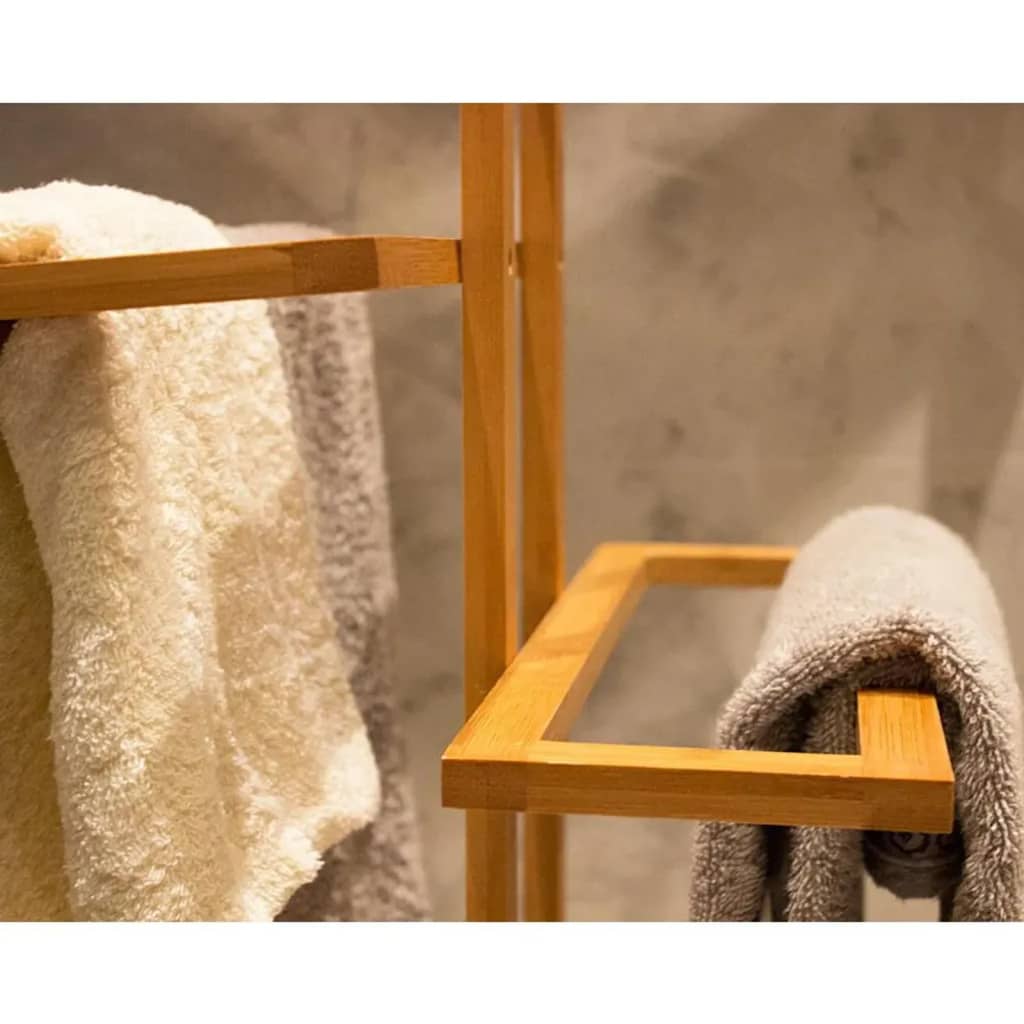 Bathroom Solutions Wieszak na ręczniki, bambusowy, 38x32,5x70 cm