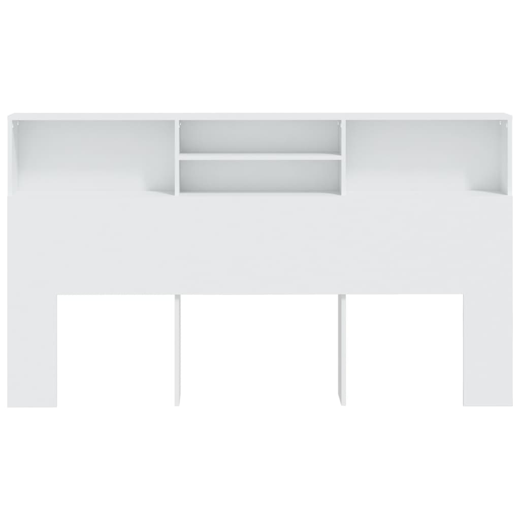 vidaXL Wezgłowie łóżka z półkami, białe, 180x19x103,5 cm