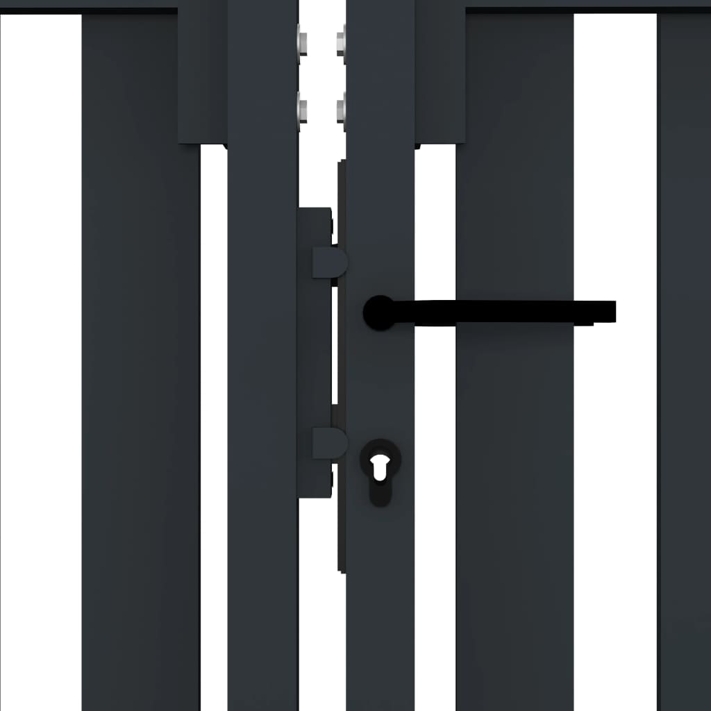 vidaXL Dwuskrzydłowa brama ogrodzeniowa, stal, 306x220 cm, antracytowa