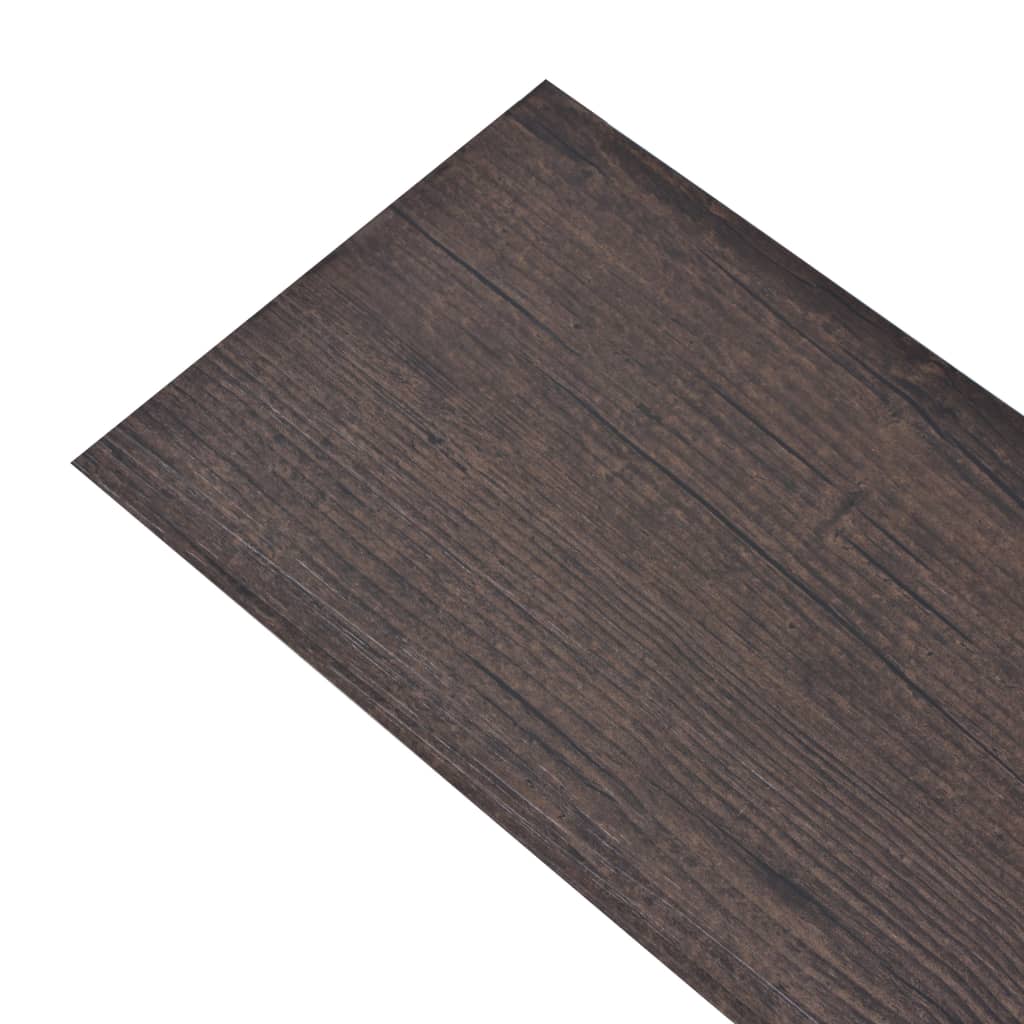 vidaXL Samoprzylepne panele podłogowe, PVC, 5,21 m², 2 mm, ciemny brąz
