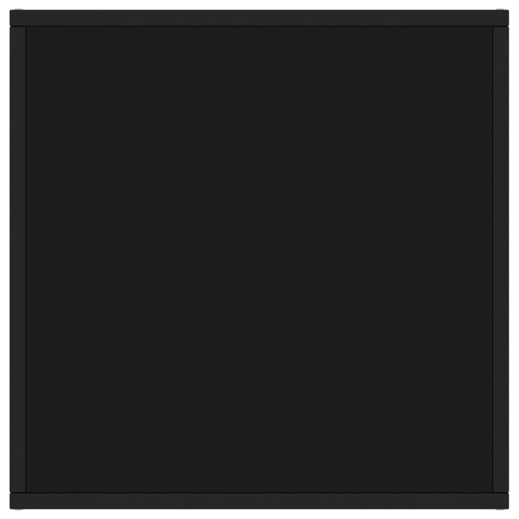 vidaXL Stolik kawowy, czarny, czarne szkło, 60x60x35 cm