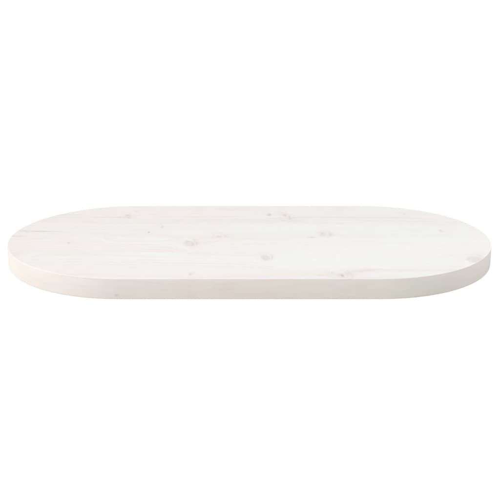 vidaXL Blat stołu, biały, 60x30x2,5 cm, lite drewno sosnowe, owalny