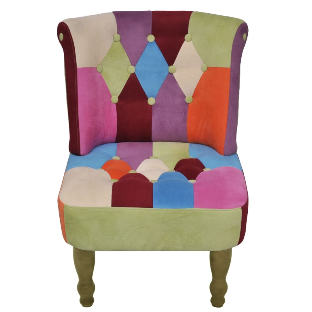 vidaXL Fotel francuski, patchworkowy, tkanina