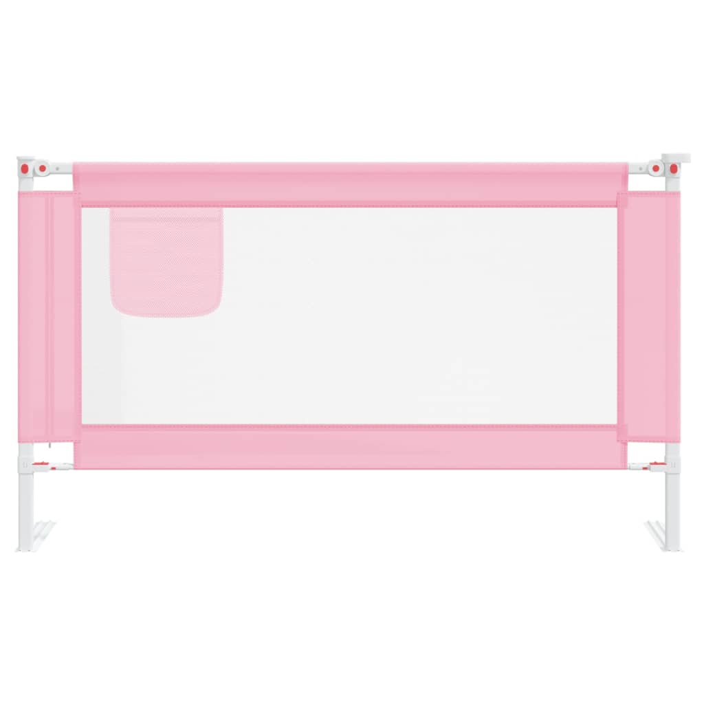 vidaXL Barierka do łóżeczka dziecięcego, różowa, 140x25 cm, tkanina