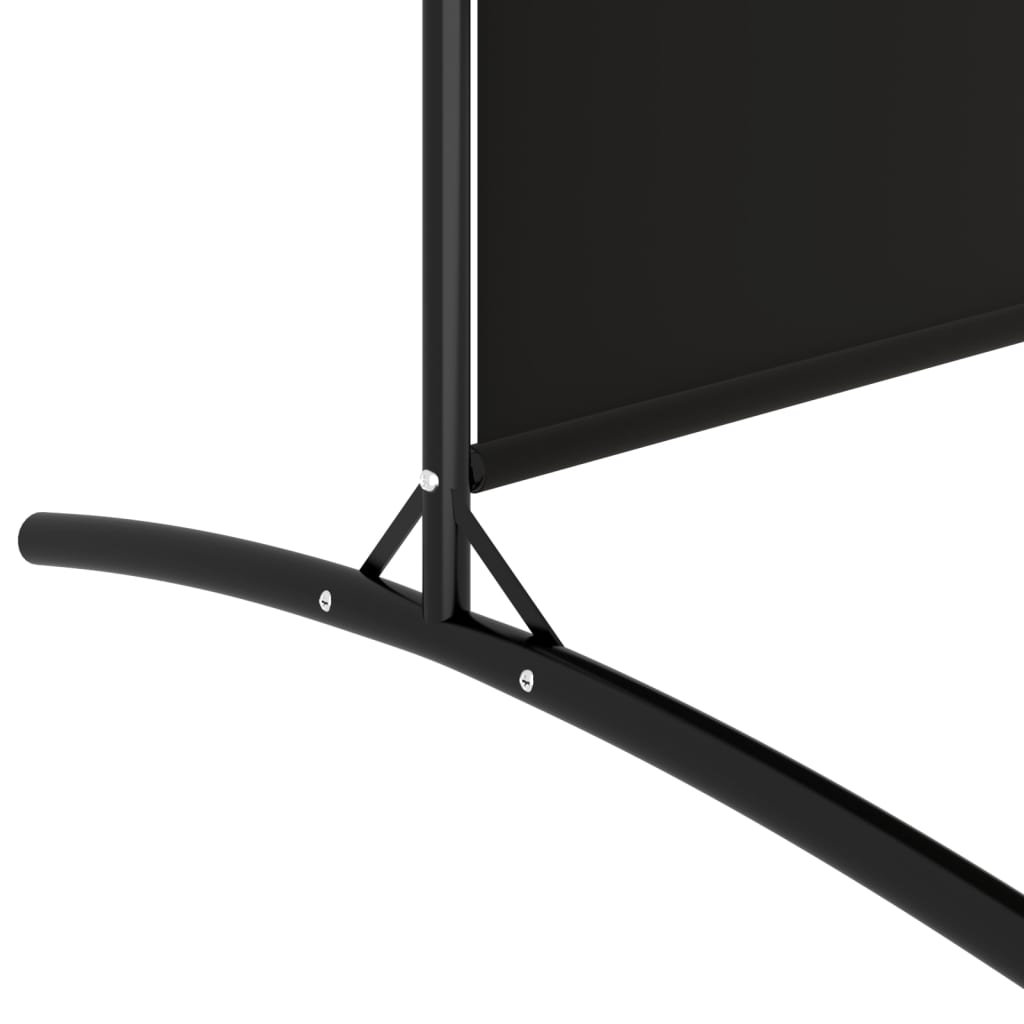 vidaXL Parawan 5-panelowy, czarny, 433x180 cm, tkanina