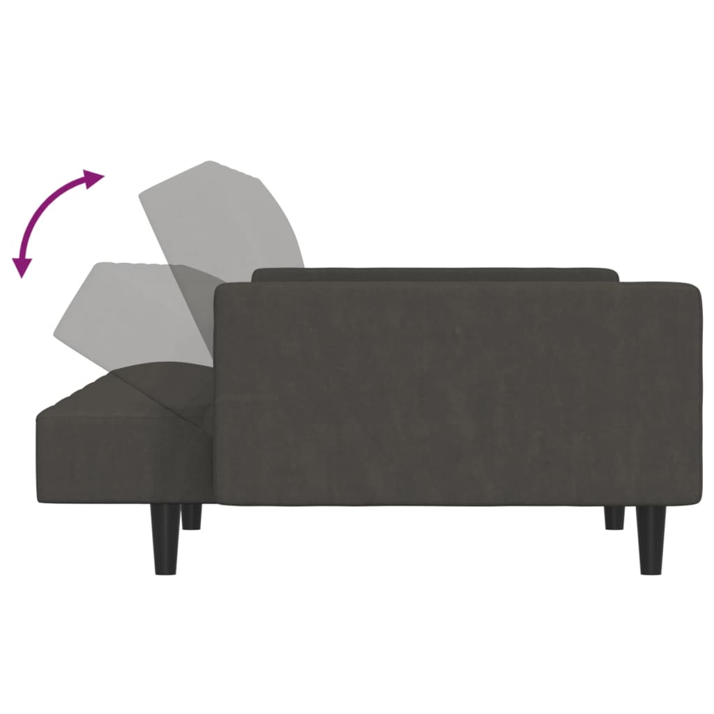 vidaXL 2-osobowa sofa rozkładana, ciemnoszara, obita mikrofibrą