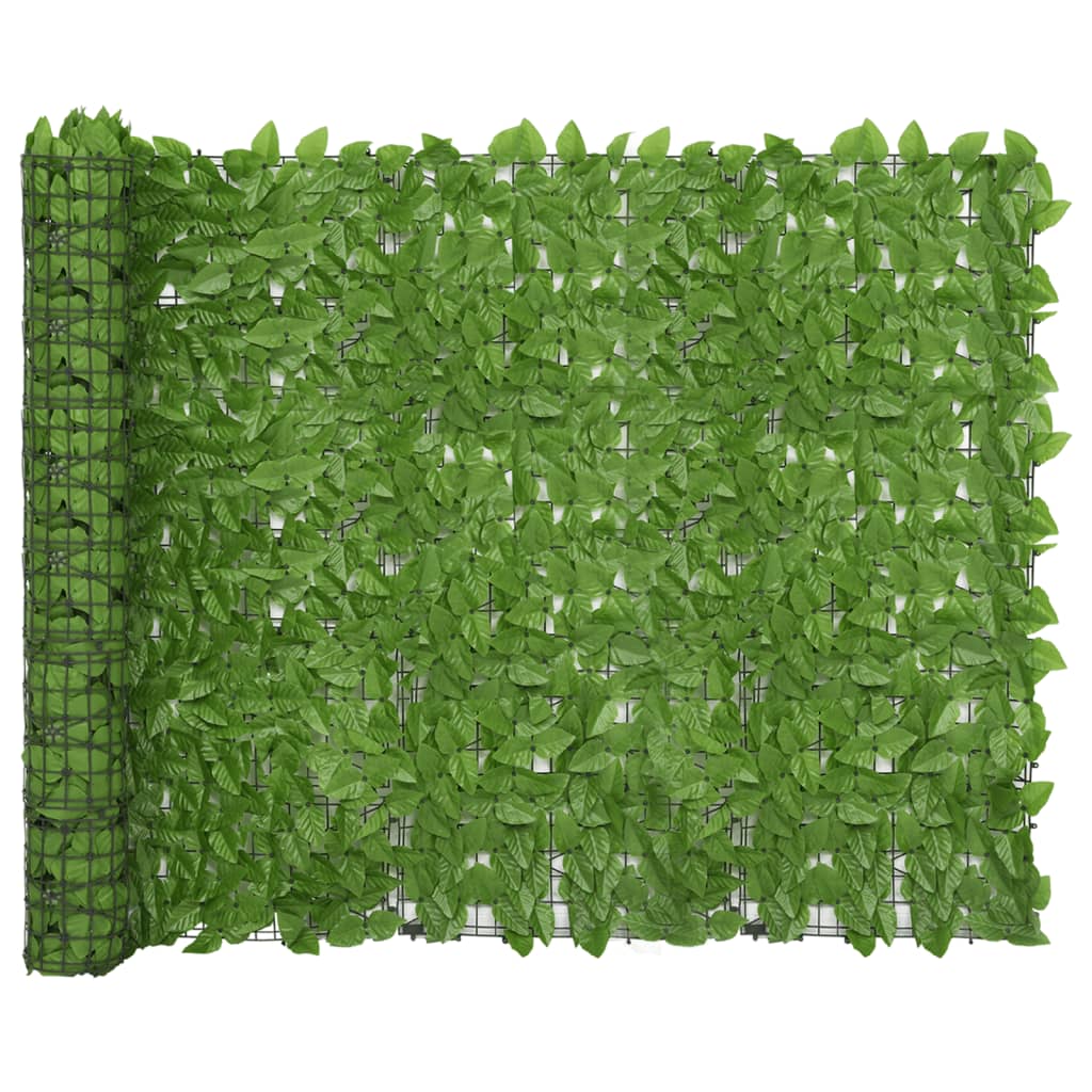 vidaXL Parawan balkonowy, zielone liście, 400x150 cm