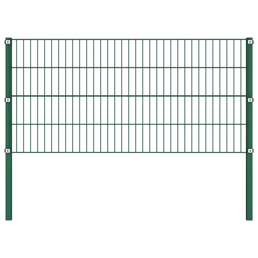 vidaXL Panel ogrodzeniowy ze słupkami, żelazny, 1,7 x 0,8 m, zielony