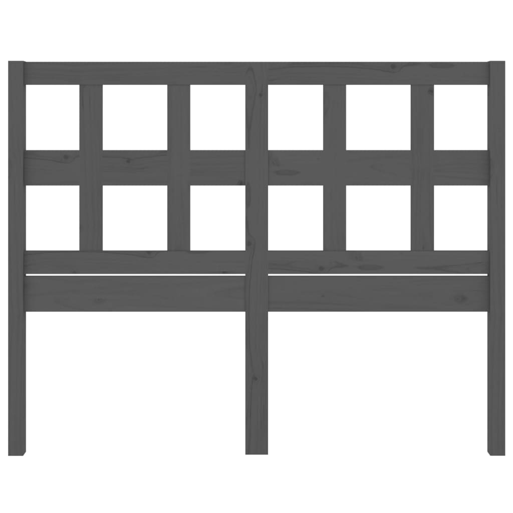 vidaXL Wezgłowie łóżka, szare, 185,5x4x100 cm, lite drewno sosnowe