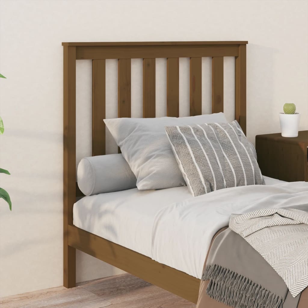 vidaXL Wezgłowie łóżka, miodowy brąz, 96x6x101 cm, lite drewno sosnowe