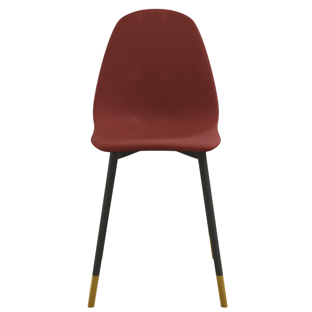 vidaXL Krzesła stołowe, 2 szt., winna czerwień, tapicerowane tkaniną