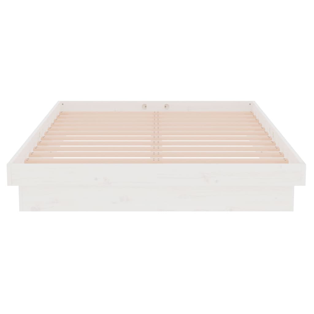 vidaXL Rama łóżka, biała, lite drewno, 120 x 200 cm