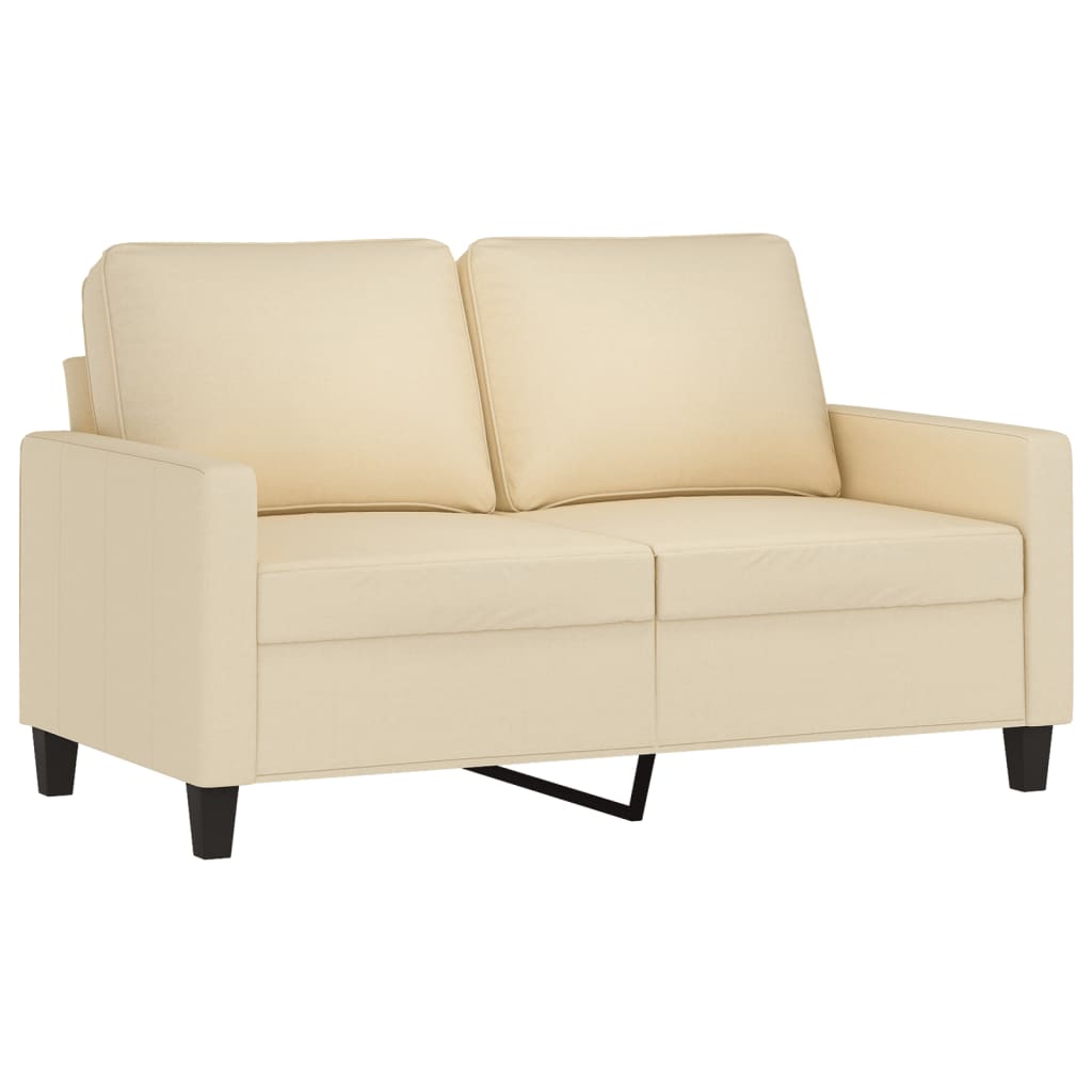 vidaXL 2-osobowa sofa, kremowa, 120 cm, tapicerowana tkaniną