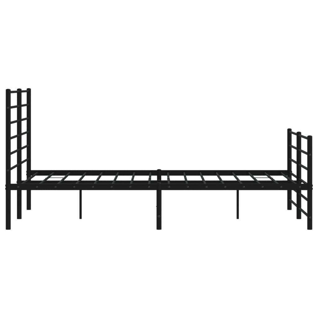 vidaXL Metalowa rama łóżka z wezgłowiem i zanóżkiem, czarna, 120x200cm