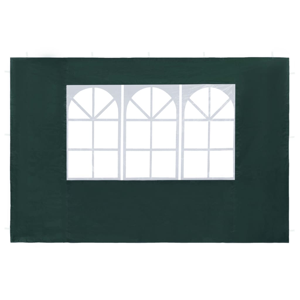 vidaXL Ścianki boczne do namiotu, 2 szt., z oknem, PE, zielone