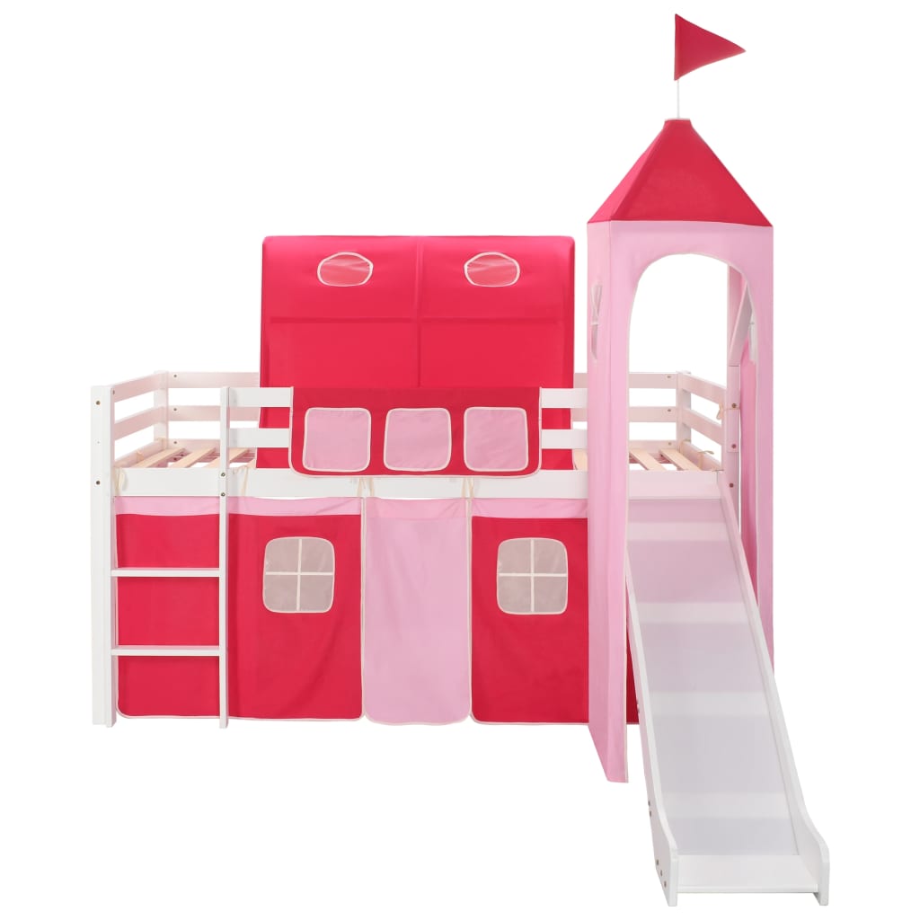 vidaXL Wysoka rama łóżka dziecięcego, zjeżdżalnia i drabinka 208x230cm