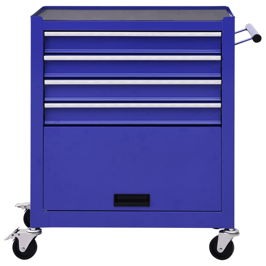 vidaXL Wózek narzędziowy z 4 szufladami, stalowy, niebieski